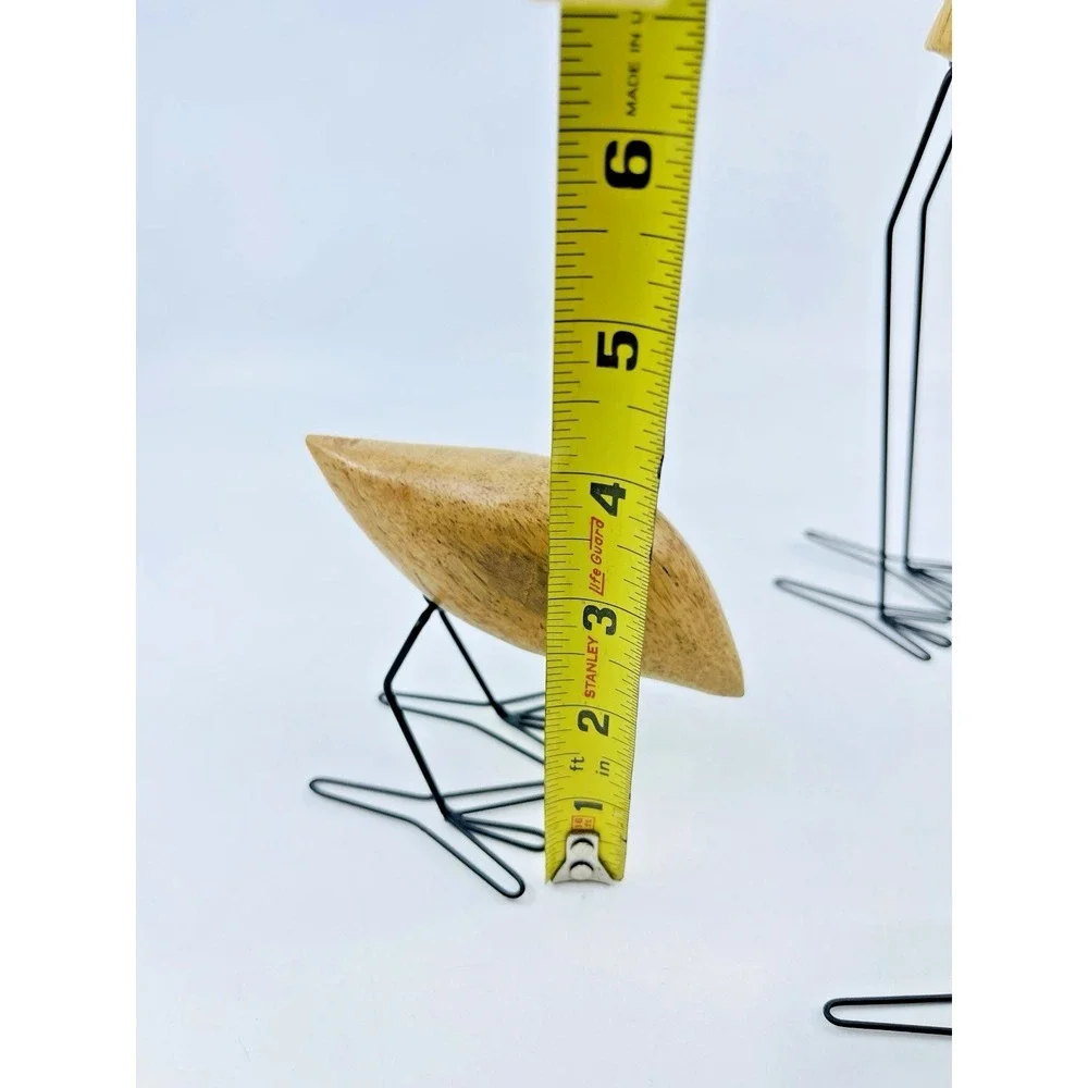 4 Wood Bird Figures FISKELAGE Ikea Minimalist Modern/ Metal Legs MCM